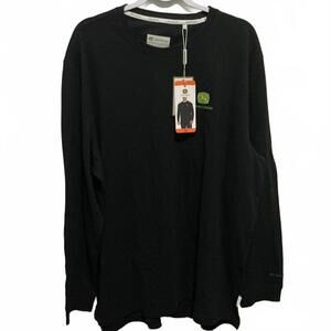 John Deere Men's Long Sleeve Black Crew Neck Shirt XXL